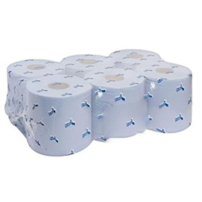 Blue embossed wiper roll 2Ply 6 pack