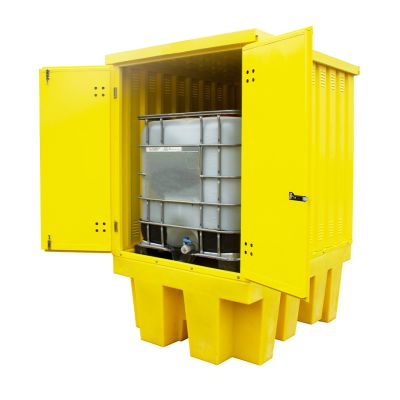 Single IBC Spill Pallet with Steel Cover