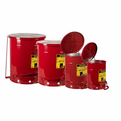 Justrite Oily Waste Can Foot Operated Red