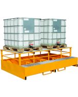 Double IBC Metal Bunded Spill Pallet with Dispensing Frame