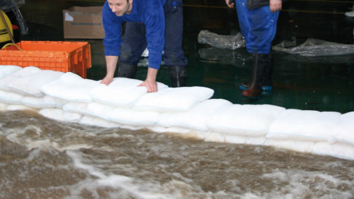 Floodsax wall to protect from flooding